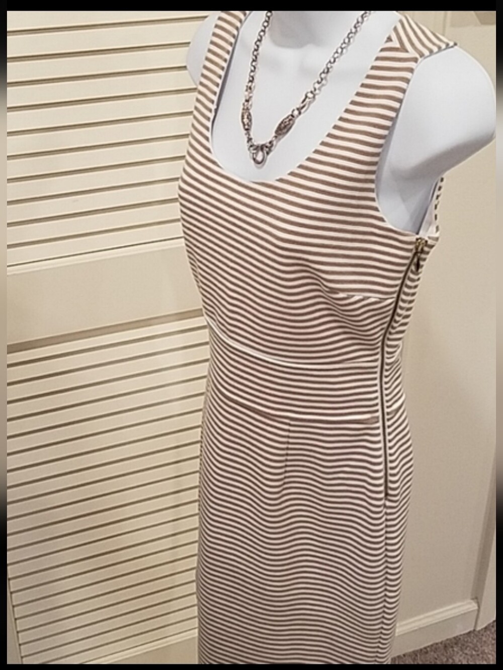 Banana Republic Tan/Cream Striped Summer Dress Size 0